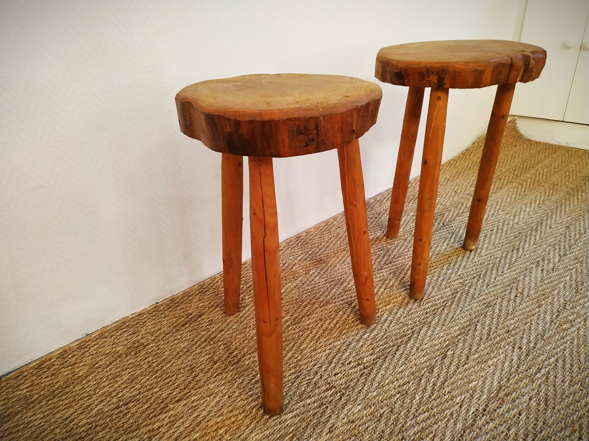 Pair of brutalist stools