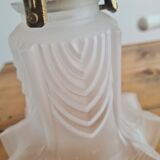 Applique tulipe en laiton et verre trempé mat