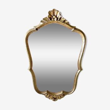 Golden Louis XV style rocaille mirror, 50 x 31 cm