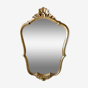 Miroir rocaille style Louis XV doré , 50 x 31 cm