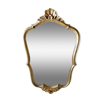 Miroir rocaille style Louis XV doré , 50 x 31 cm