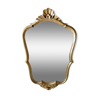 Golden Louis XV style rocaille mirror, 50 x 31 cm