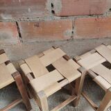 Set of 4 authentic wooden stools