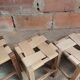 Set of 4 authentic wooden stools