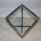 Giacometti style cast iron table, glass table