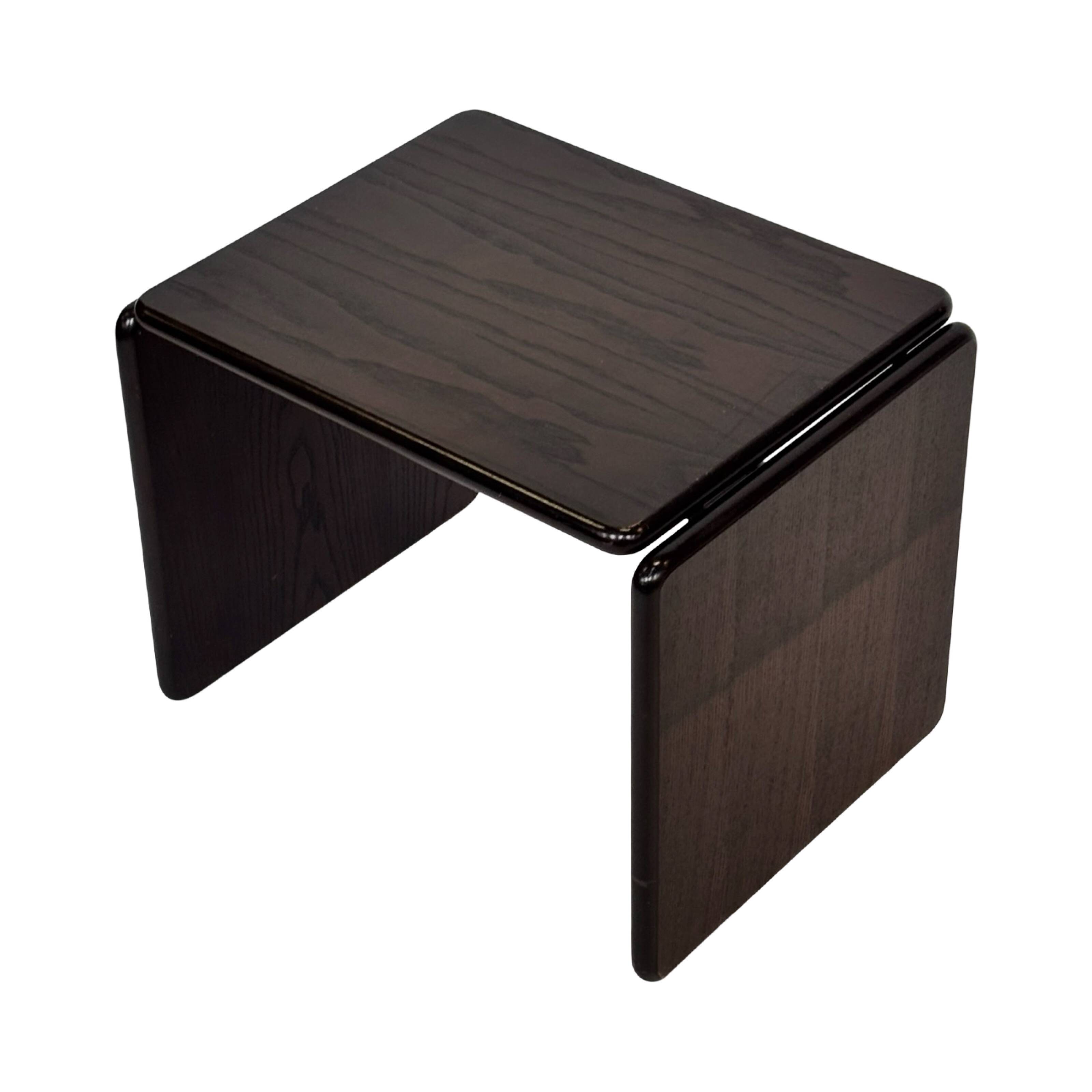 Vintage Italian side table made of ebonized wood 70's design