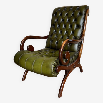 Fauteuil Chesterfield en cuir vintage