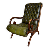 Fauteuil Chesterfield en cuir vintage