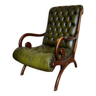 Vintage leather Chesterfield armchair