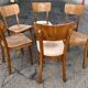 6 old lounge chairs bistro curved wood