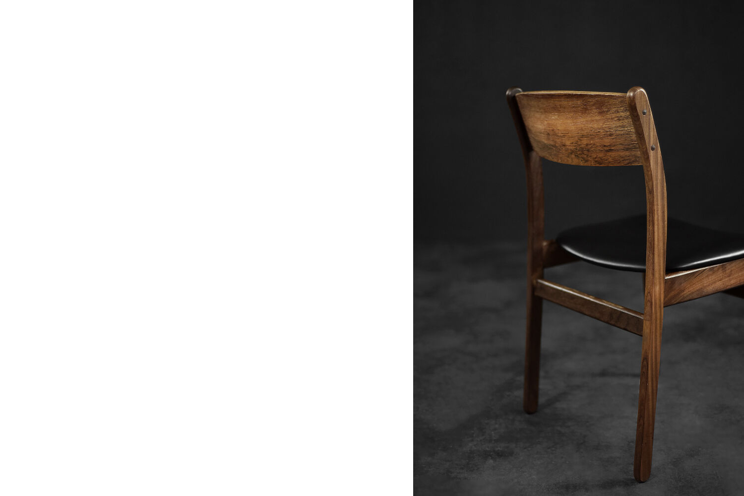 Vintage Mid-Century Modern Scandinavian Teak & Vinyl Dining Chairs, 1960s, Set of 4