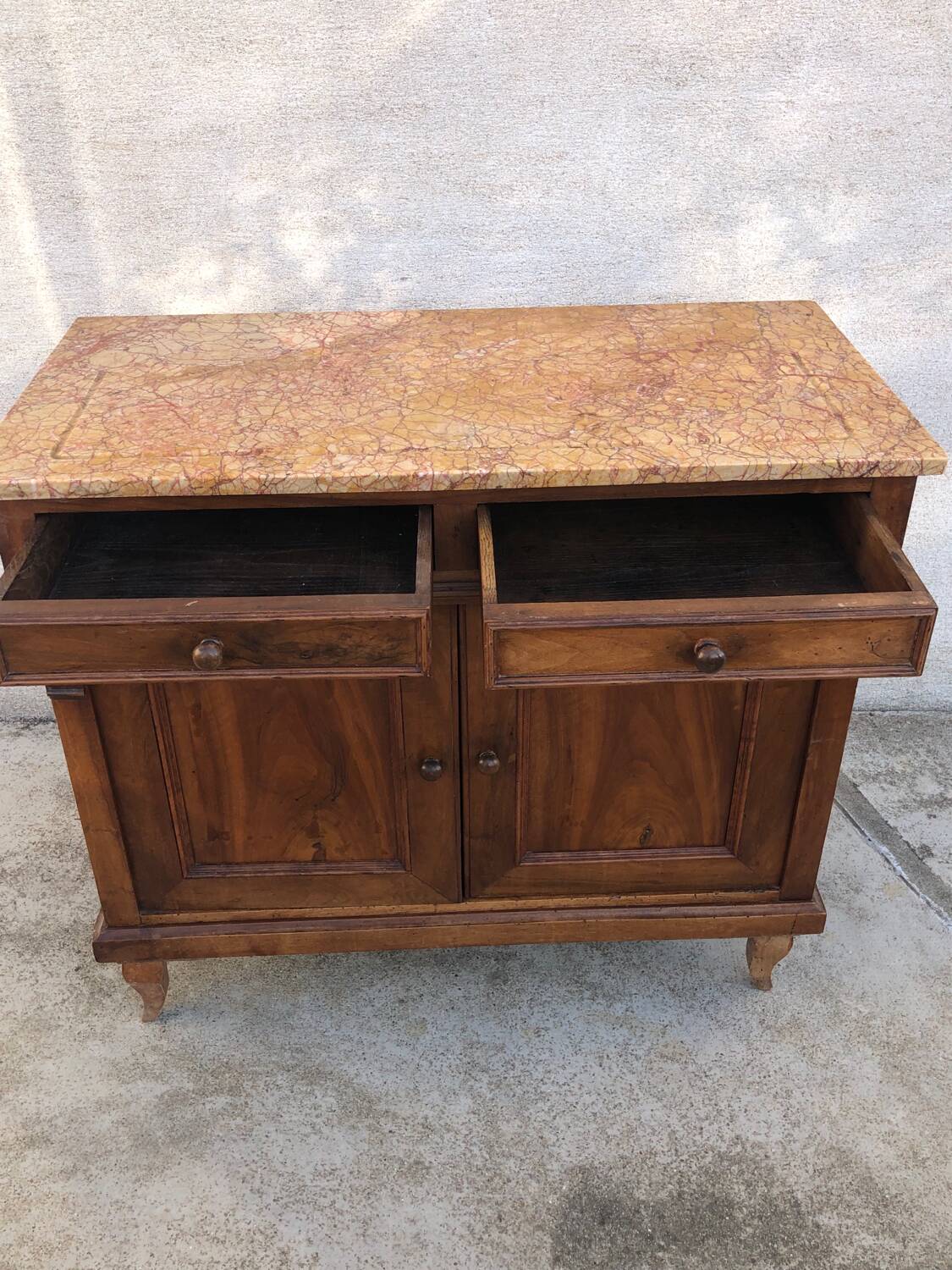 Small old sideboard with marble top