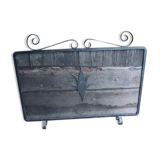 Old wrought iron chimney firewall