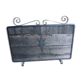 Old wrought iron chimney firewall