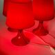3 Lampes de table vintage ikea lampan rouge / bordeaux.