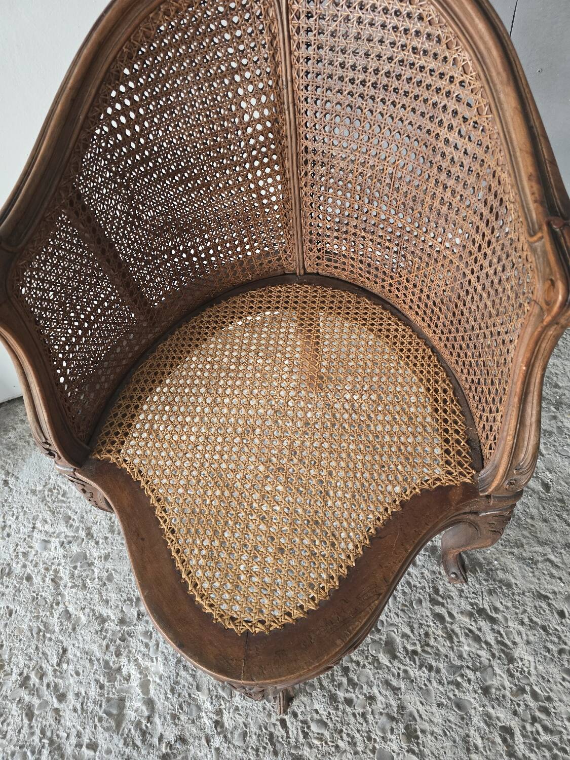 Louis XV caned office chair, 19th century