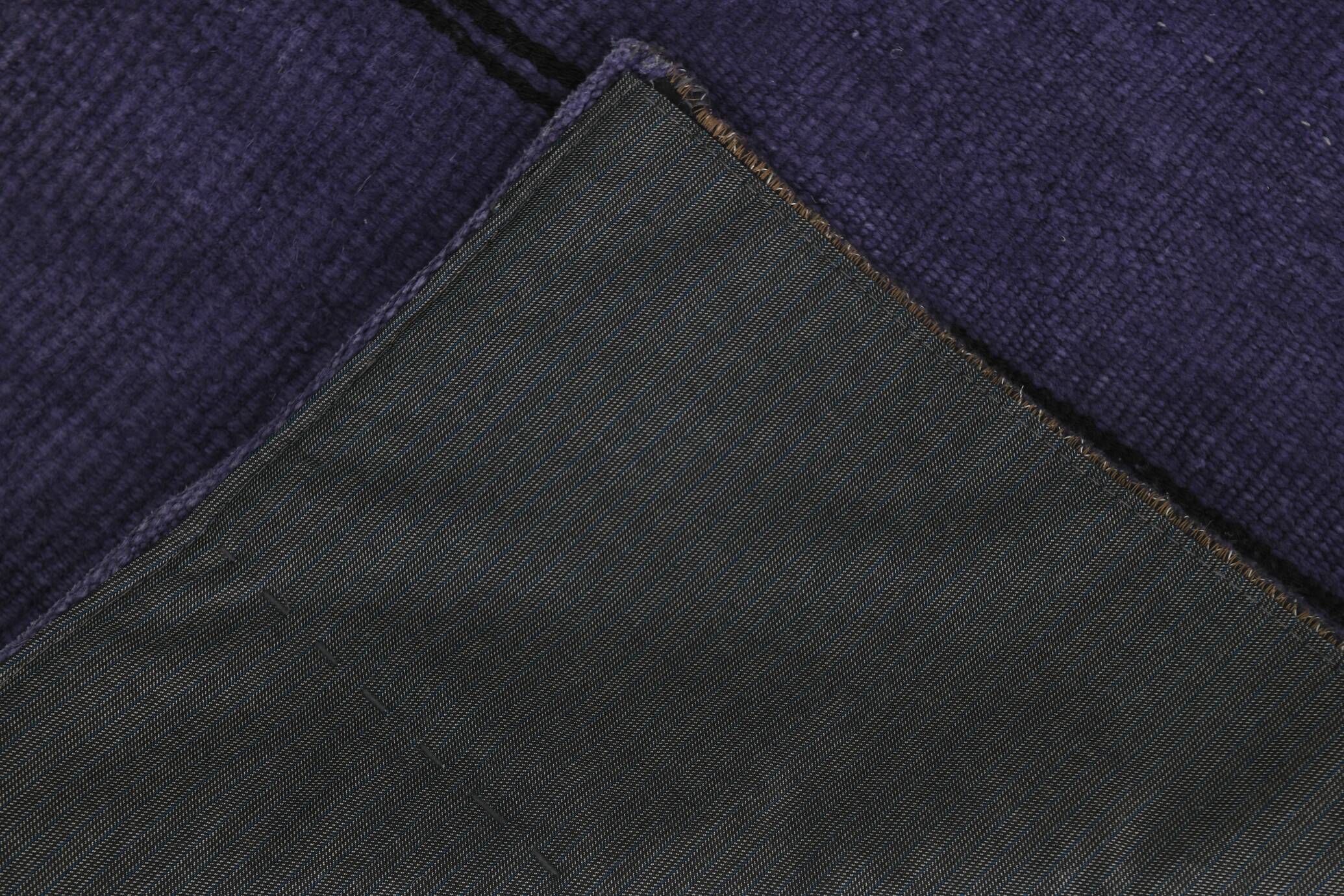 Purple Black Turkish Vintage Runner Rug, 74x346Cm