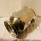 Silver-plated champagne bucket with lion heads from the 20th century, stamped.