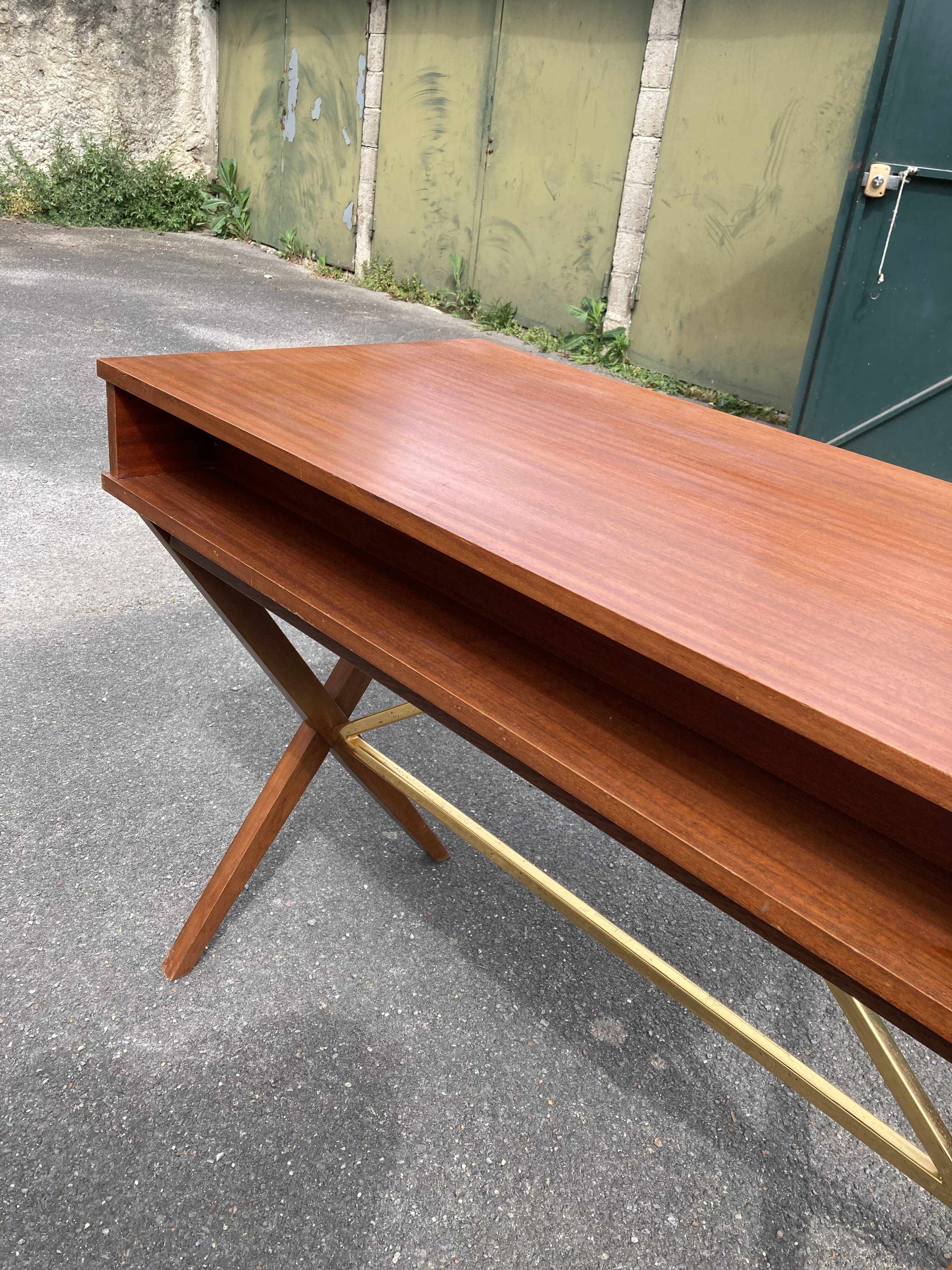 Scandinavian 60s teak desk with 2 drawers.