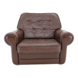 1970s Danish Brown Leather Armchair, Denmark