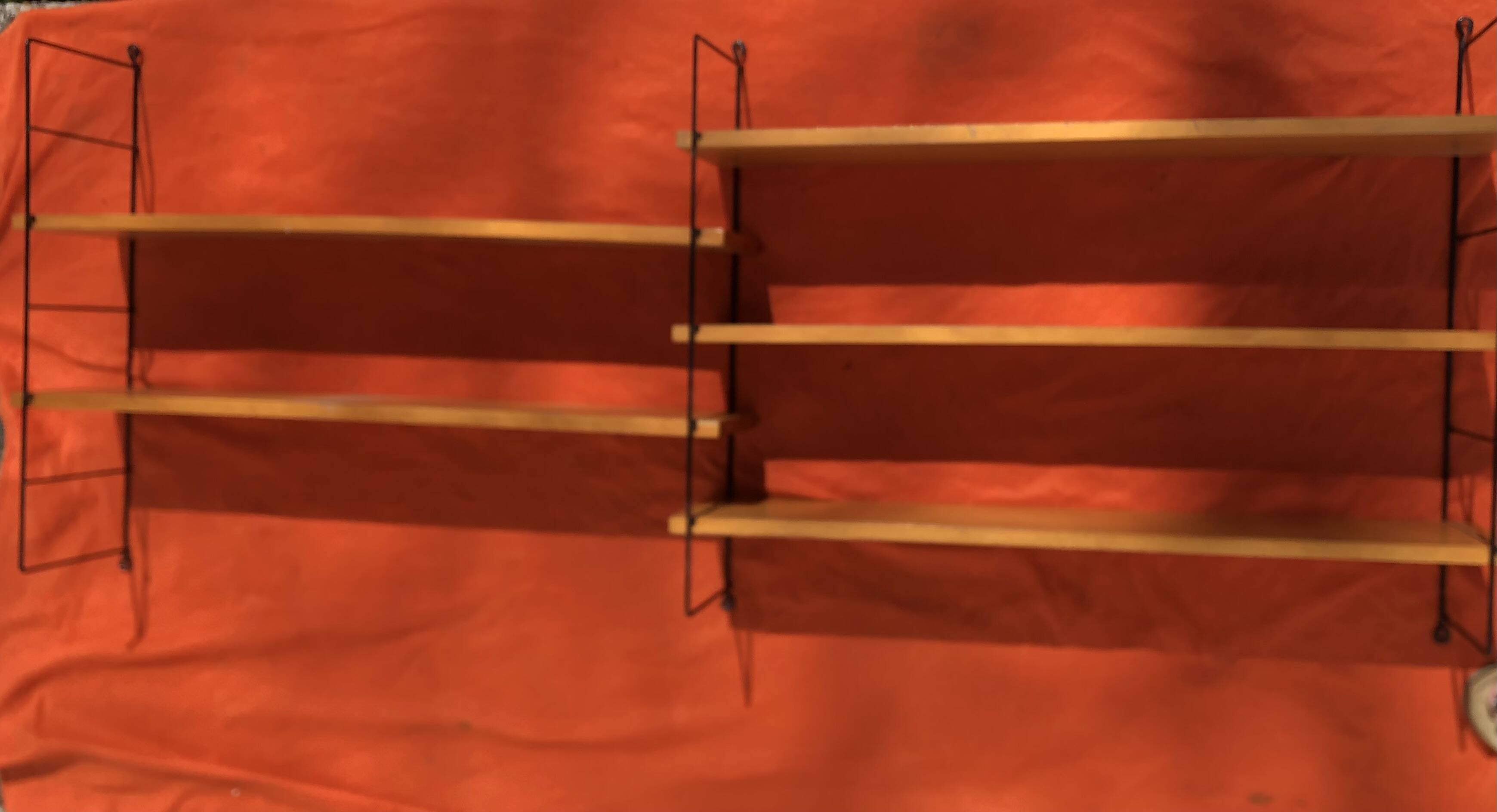 String double wall shelf from the 60s