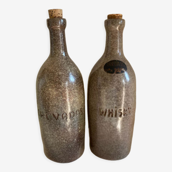 Paire de bouteilles en céramique Max Idlas années 50/60