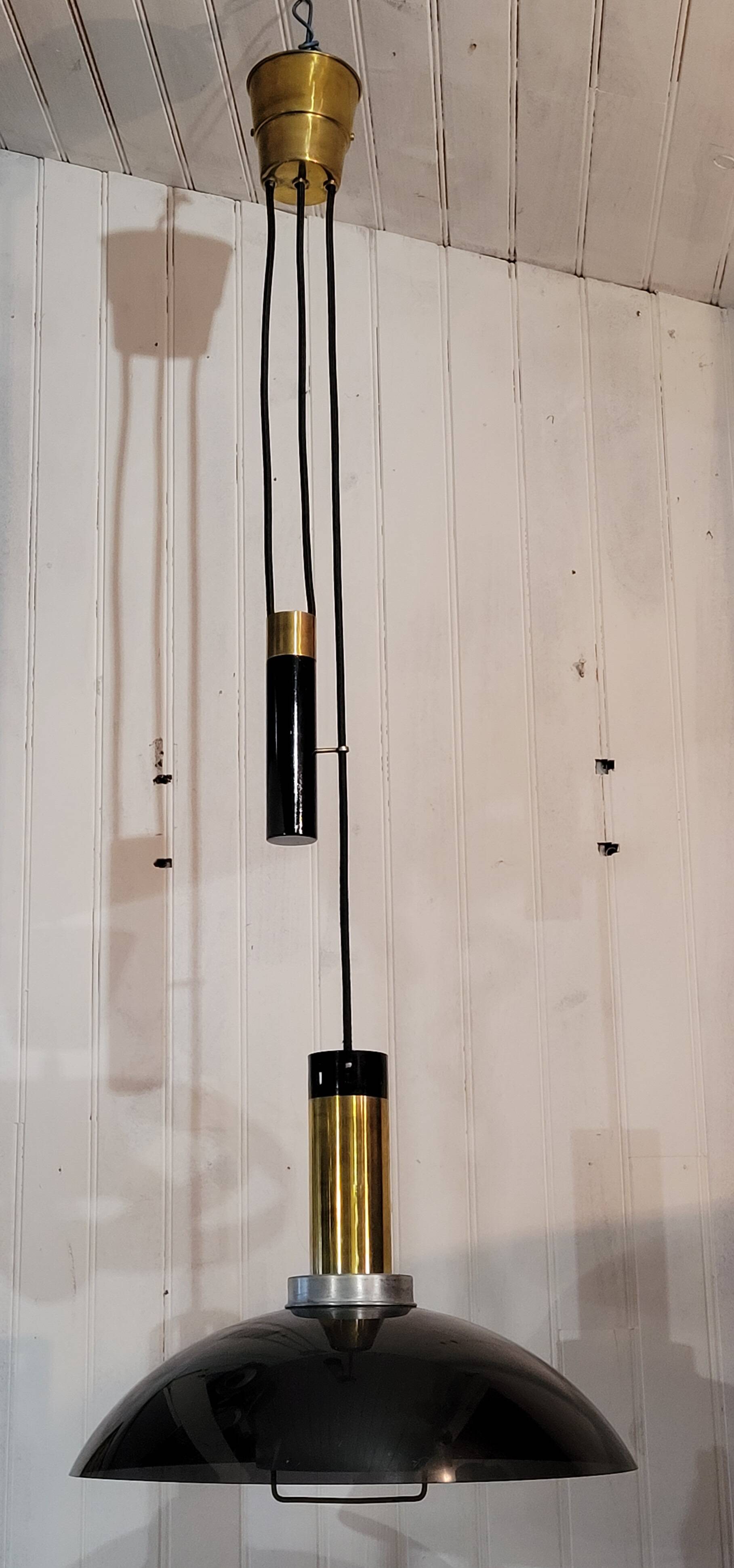 Large vintage Stilux Milano counter-weight chandelier suspension