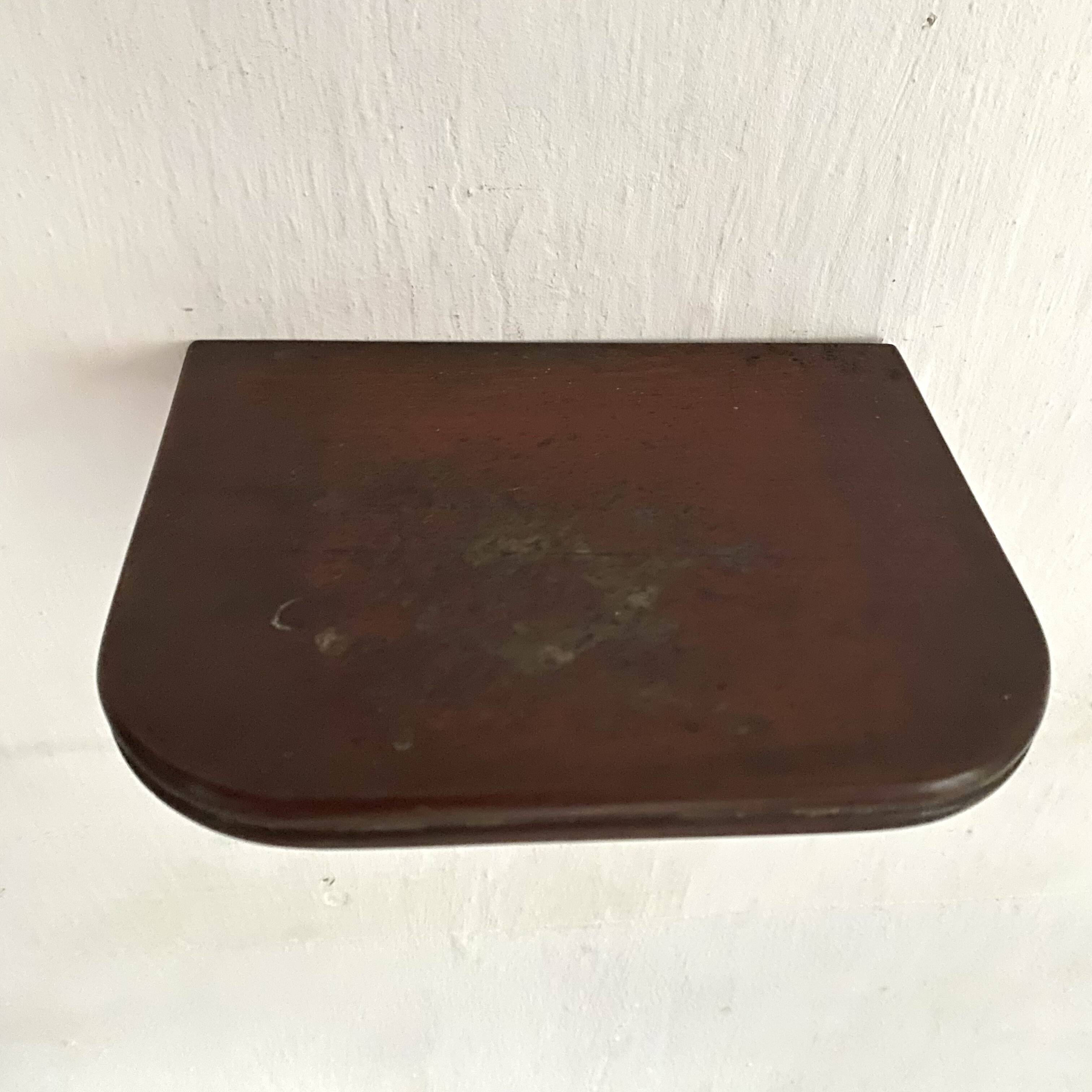 small old openwork wooden wall shelf