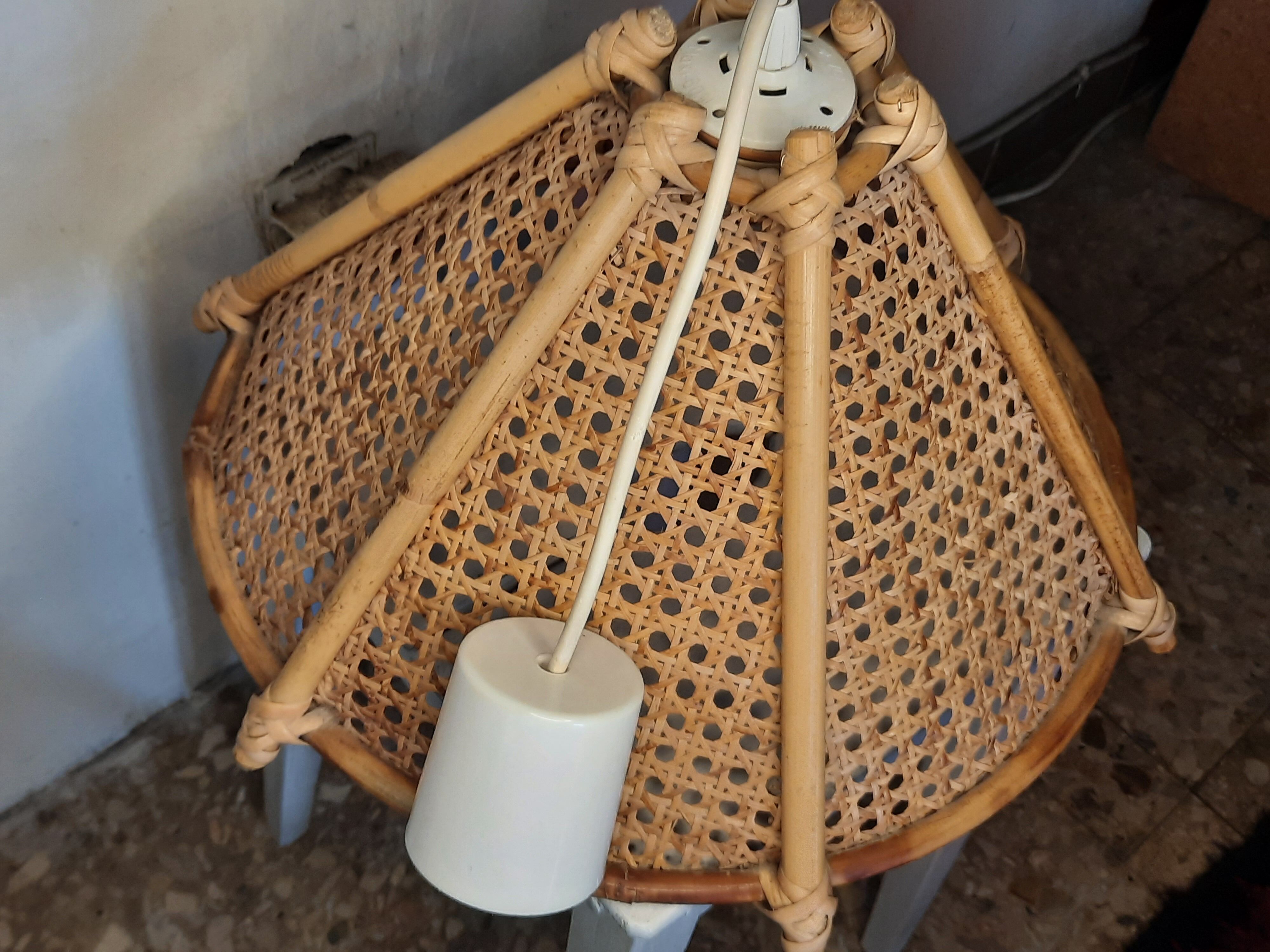 Vintage bamboo pendant lamp