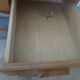 Vintage modernist desk - 5 drawers - shelf - 1950s - closure mechanism