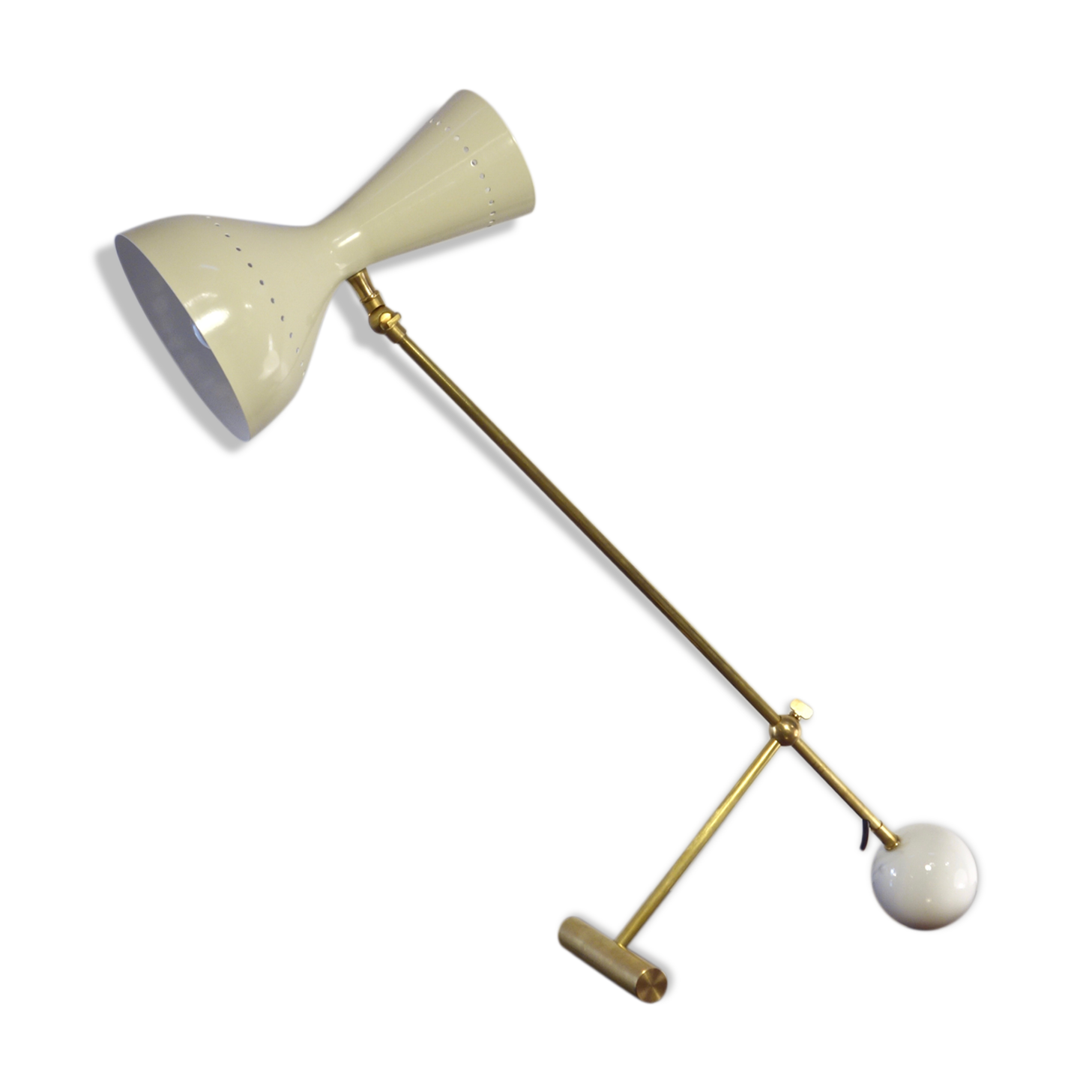 Italian dialog lamp articulated brass and marble style 50's