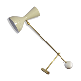 Italian dialog lamp articulated brass and marble style 50's