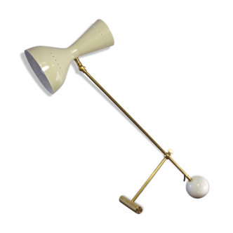 Italian dialog lamp articulated brass and marble style 50's
