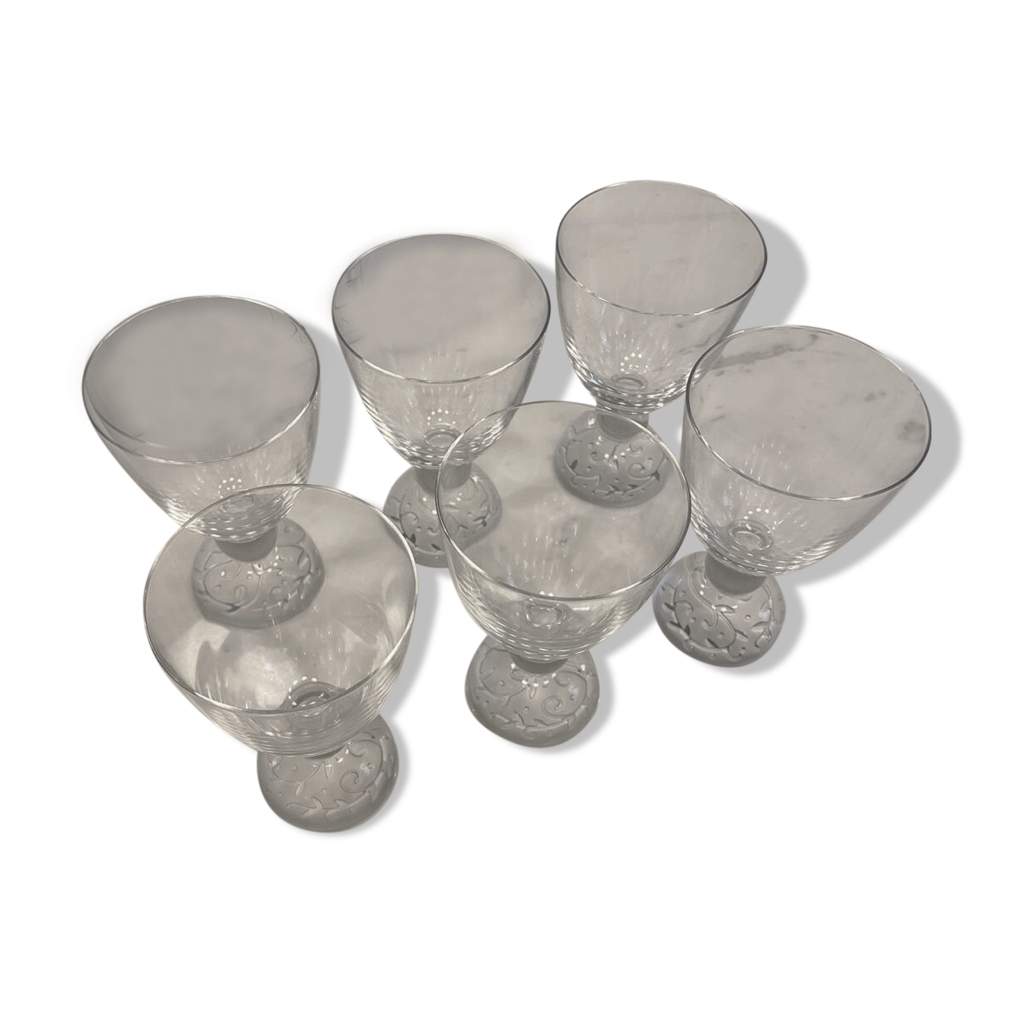 Lot de 6 verres à pied en cristal - moyen modèle - JG DURAND