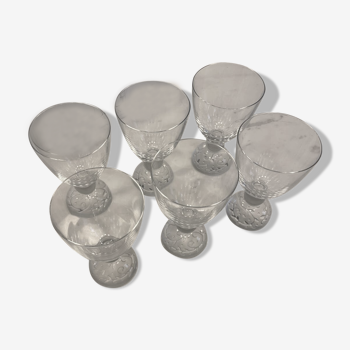 Lot de 6 verres à pied en cristal - moyen modèle - JG DURAND
