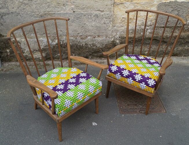 Pair of Baumann fan chairs, 1960