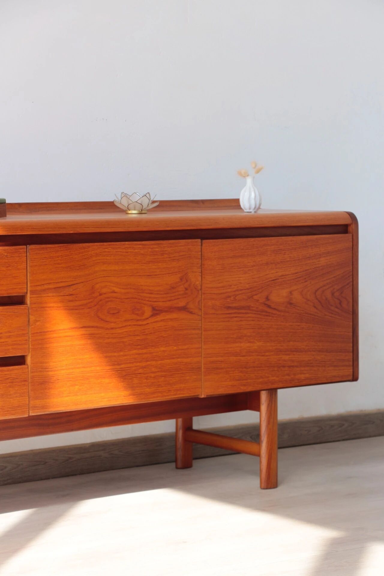 White Newton teak sideboard: large "Petersfield" sideboard.