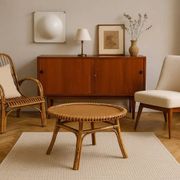 Vintage bamboo coffee table, Italy, 1950s-1960s.
