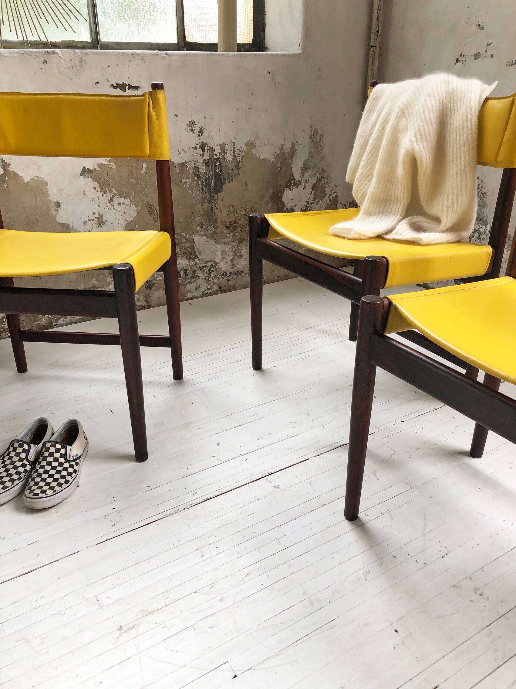 Rosewood leather chairs by Arne Vodder for Sibast