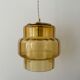 Vintage suspension lamp in electrified amber glass to nine