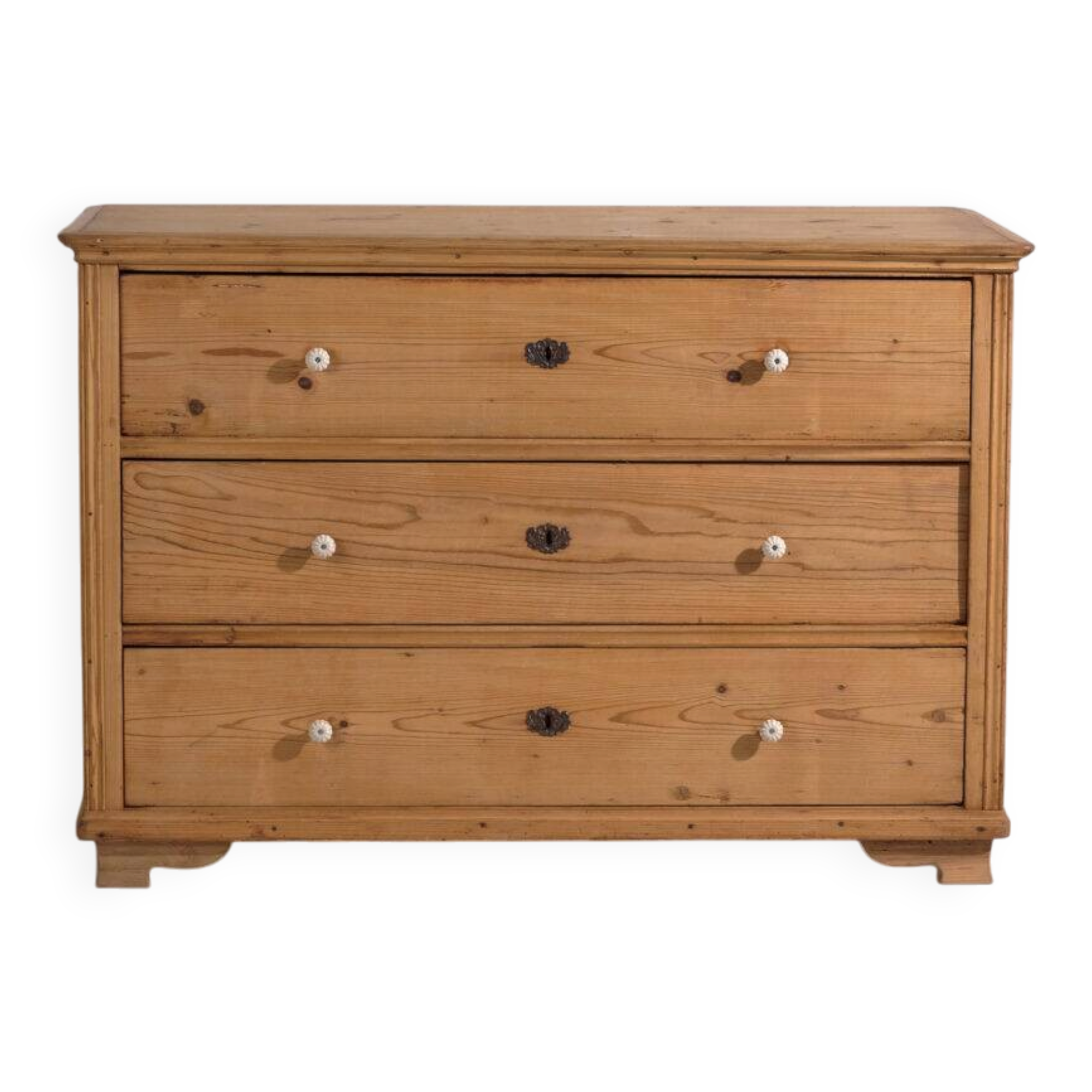 Antique solid pine chest of drawers – European rustic chest of drawers – circa 1900 #106