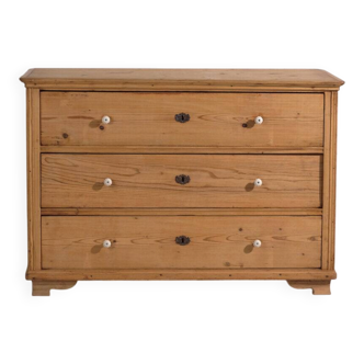 Antique solid pine chest of drawers – European rustic chest of drawers – circa 1900 #106