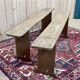 Pair of 1930s benches in elm and chestnut