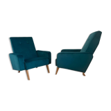 Duo of armchair back-of-year 50/60, restored