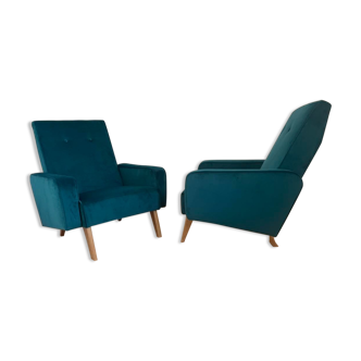 Duo of armchair back-of-year 50/60, restored