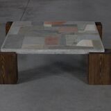Concrete and stone coffee table - Netherlands 1960s