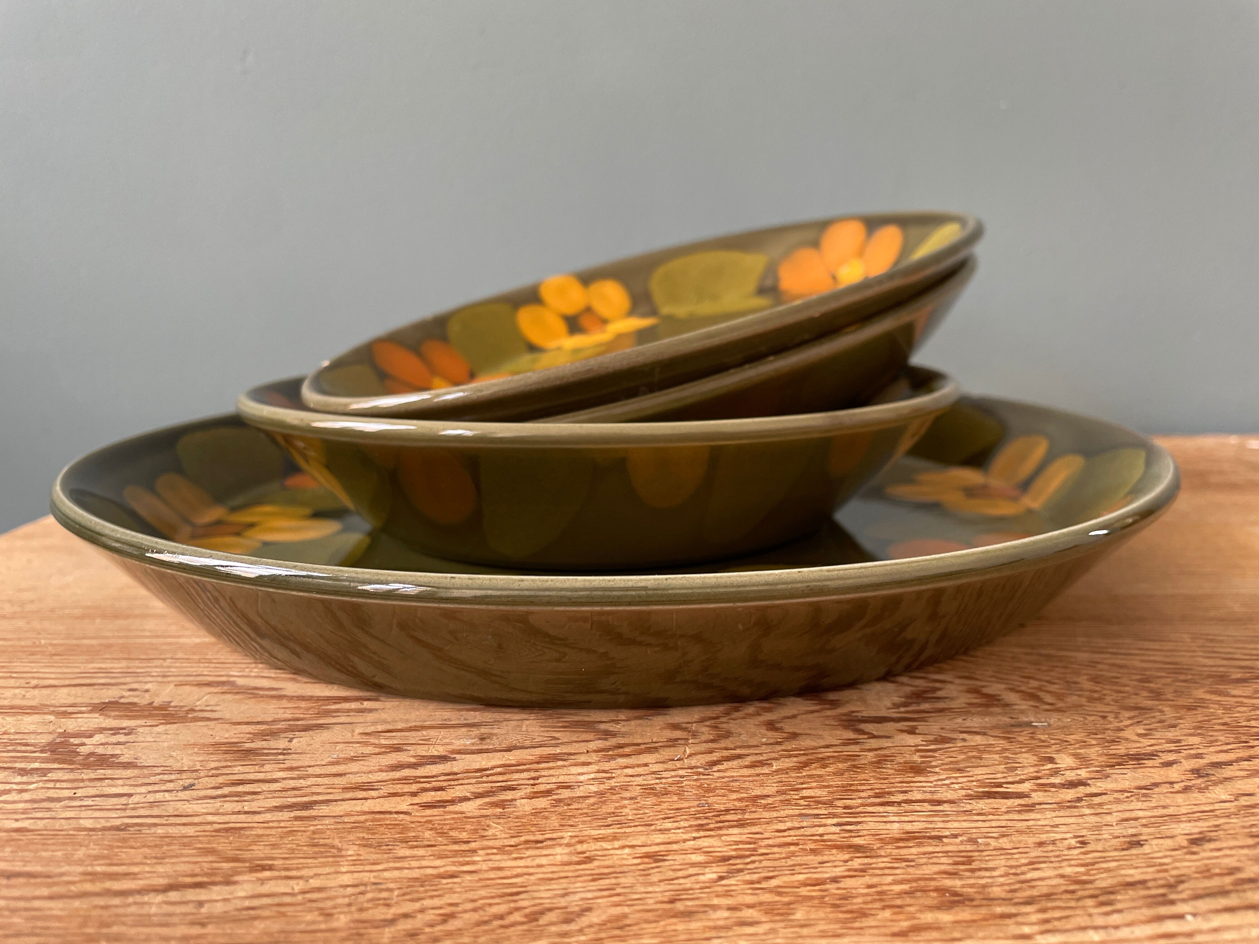 Lot de 4 plats vintage MBFA Pornic, modèle « Candice »