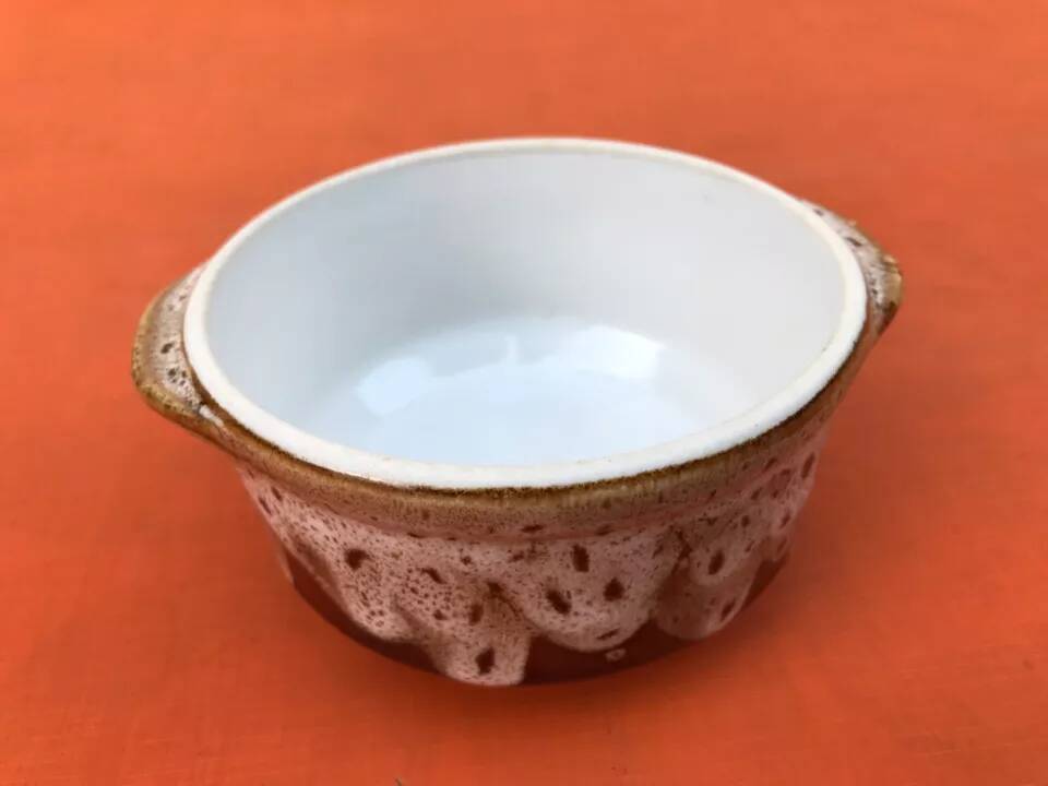 1960s Round Ceramic Terrine with "fat lava" effect