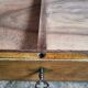 Antique French optician's table display cabinet – Walnut curtain display cabinet, early 1900s.