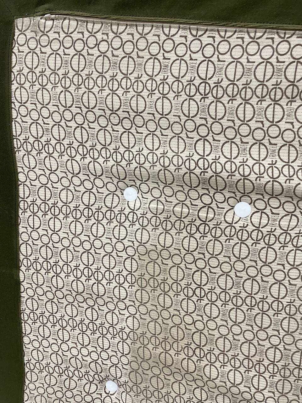 Vintage 2 and 3 seater green velvet togo set